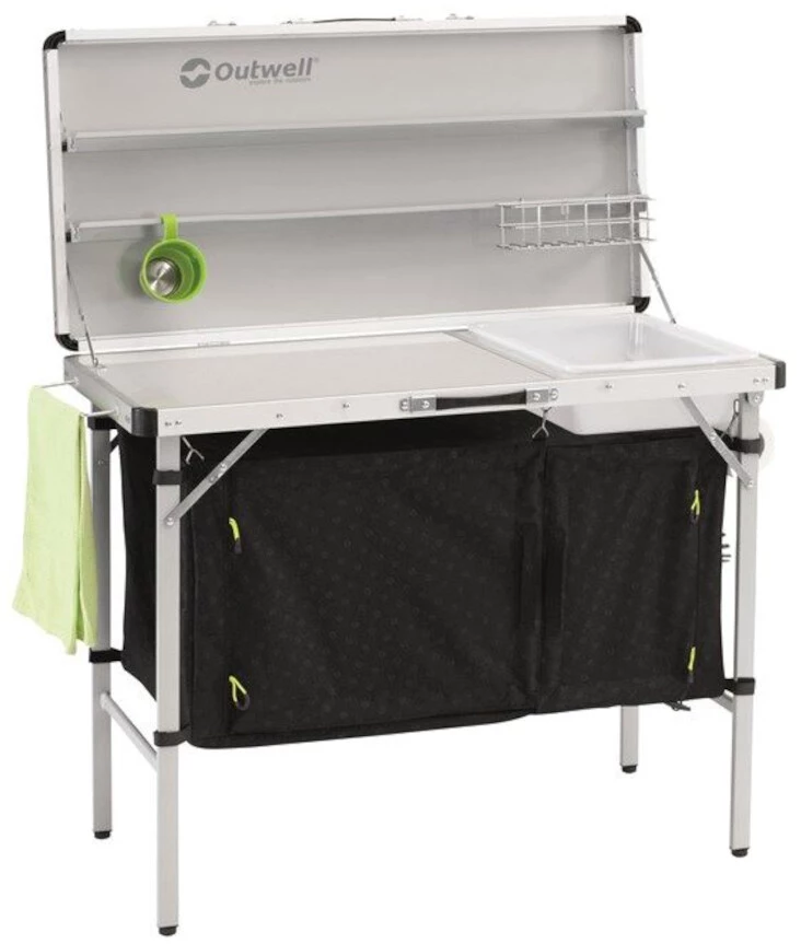 Outwell Drayton Table de cuisine, noir/blanc 5 Outwell Drayton Table de cuisine, noir/blanc – Image 3