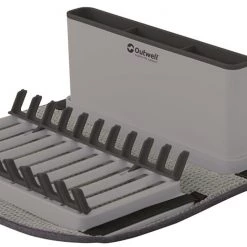 Outwell Dunton Foldable Dish Rack with Sponge Drain, gris/noir