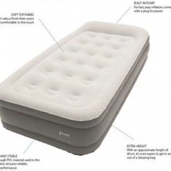 Outwell Flock Superior Single Matelas gonflable Avec Pompe Intégrée Grande Bretagne, blanc/gris -Camping Soldes outwell flock superior single airbed with built in pump uk grey 4